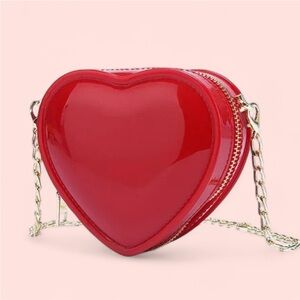 Red Heart-Shaped Crossbody Bag